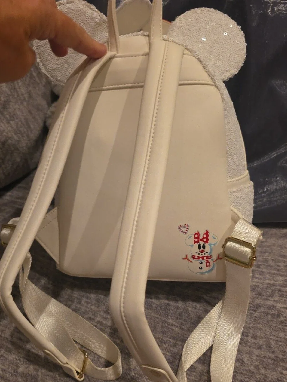 Loungefly Disney Mickey White & Red Snowman Kids Backpack and Wallet Set NWOT